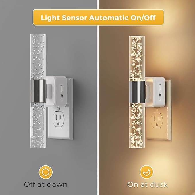 L LOHAS LED Night Light, Night Lights Plug into Wall, 180° Rotating, Auto Light Sensor, Dimmable 100LM, Soft White 3000K, Wall Sconce-Style Design Nightlights for Bedroom Bathroom Hallway, 1 Pack