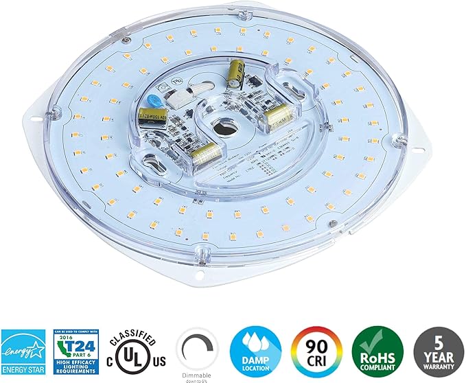7" LED Light Engine Retrofit Kit - 8.39" Overall Size, 28W, 4000K, 2200LM, 120V, CRI90, Dimmable, UL/ES/JA8 Certified - Ideal for Ceiling Flush Lights, Ceiling Fans, Pendants & Garden Light