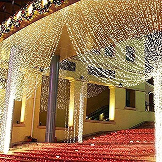 Geanmoki 306 LED Window Curtain String Light Wedding Party Home Garden Bedroom Outdoor Indoor Wall Decorations