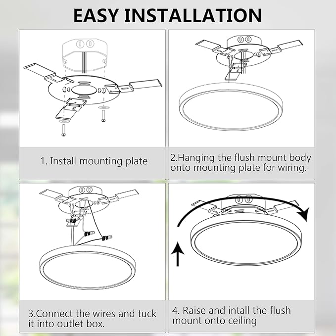 10 Inch Flush Mount Ceiling Light Fixture, Metal and Glass LED Ceiling Light Flush Mount, Slim Dimmable Flush Mount Light for Kitchen, Laundry, Low Ceiling, Brushed Nickel, 17W, 3000K, 2 Pack