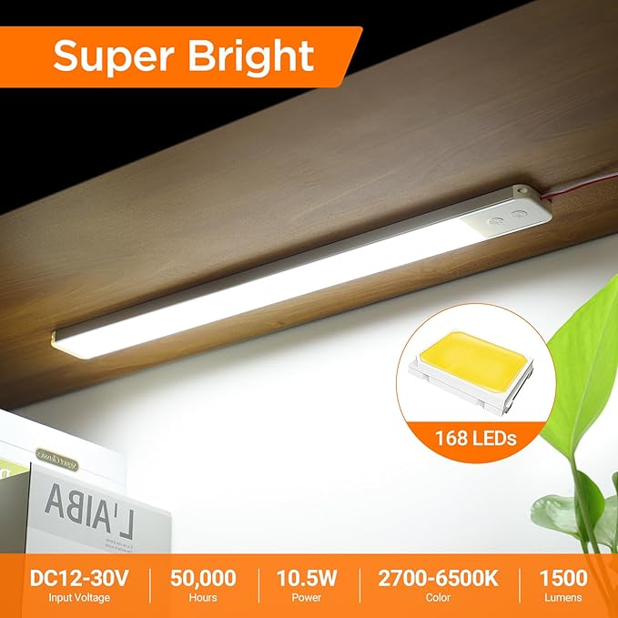 Aaleds 12v led Light Strip, 3Color Dimmable 10.5W 1500LM12 Volt led Strip Lights 12V fixtures for rv Interior, 12v led Ceiling Light bar for Enclosed Cargo Trailer, RV, Van, Truck, Lorry Camper/2PCS