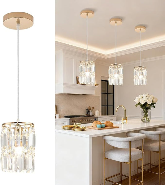 Rose Gold Pendant Lighting Modern Pendant Light, Mini Island Lights for Kitchen, Adjustable Pendant Lights for Kitchen Island Dinning Room Bedroom (1 Pack)