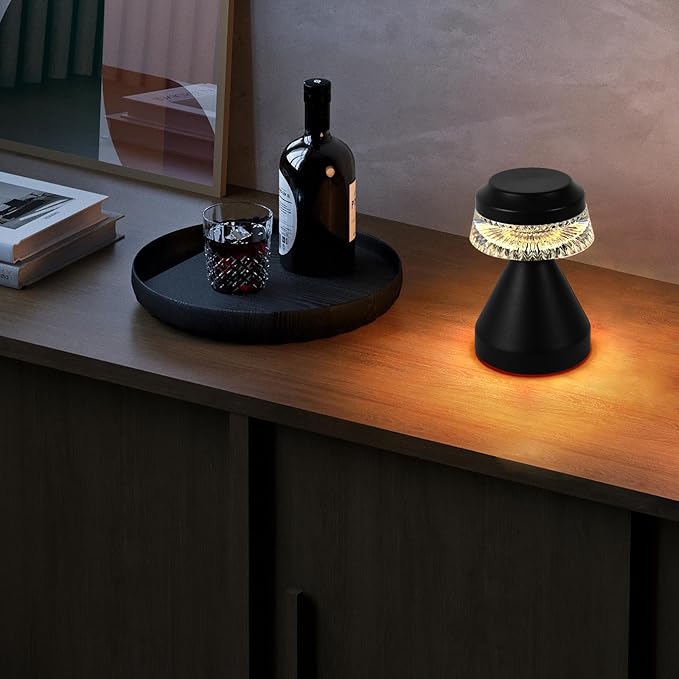 Rechargeable Cordless Table Lamp, 2600mAh Battery Operated Table Light | 3 Color | Stepless Dimming, for Bedroom, Cafe, Camping, Bar, Dining Table, Restaurant