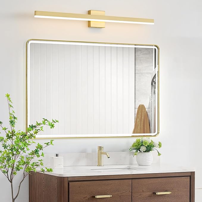 Gold Bathroom Vanity Light 39.4 inch, 30W Dimmable 5CCT LED Modern Bathroom Light Fixture Over Mirror - ETL Certificate