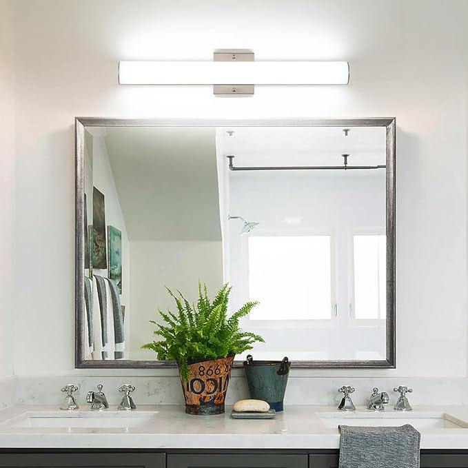 Brushed Nickel Vanity Lights 24 Inch 24W Bathroom Light Fixture LED Bathroom Vanity Lights Over Mirror Vanity Lighting Fixtures, Wall Light Fixtures, Daylight 5500K