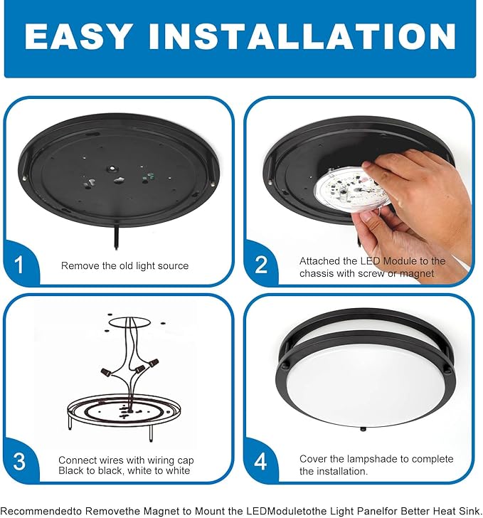 2 Pack LED Ceiling Fan Light Replacement Kit, Retrofit for Ceiling Lights, 15W 120V 5000K CRI90, Dimmable Engine for Pendant, Lantern