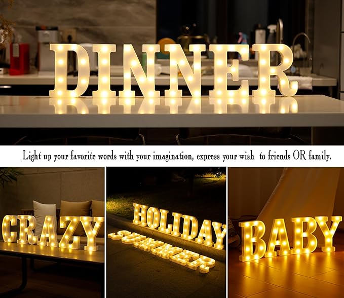 DyingSwan Small Led Marquee Letters, Light Up Letters, 8.58 Inch Led Letter Lights, Battery Powered Lighted Sign for Table, Party, Birthday, Christmas Decor (Letter R)