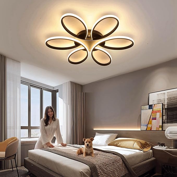 Modern LED Ceiling Light Fixture, 23 inch 70W, with Remote /APP Control, Dimmable Flush Mount Lamp for Living Room, Dining Room, Bedroom, Kitchen
