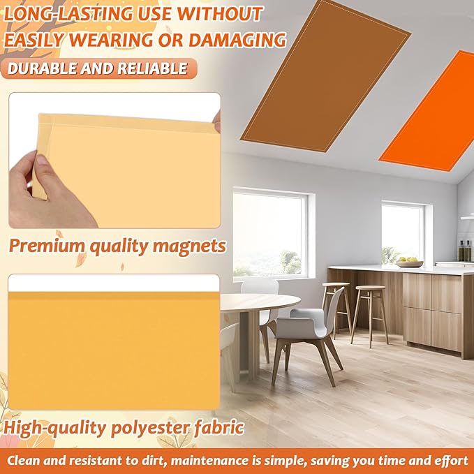 8 Pcs Fluorescent Light Covers with 80 Magnets Decorative for Classroom Ceiling Lights 4 x 2 Feet Magnetic Light Cover Filter Easy Install for Office Hospital Home Ceiling Supplies (Fall Color)