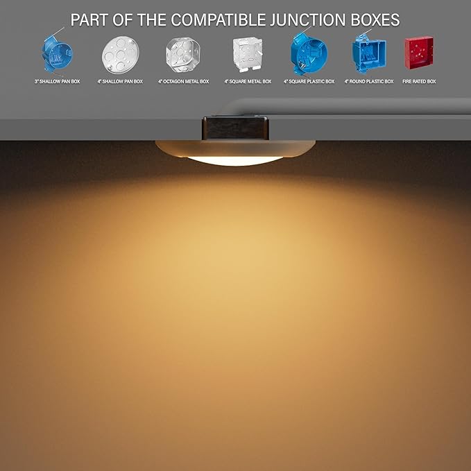 6 Inch LED Low Profile Disk Light with Night Light, 120VAC, 15W, 5CCT Color Changing, 1000LM, Dimmable, ETL, Shower Wet Rated Screw in Flush Mount Ceiling Light, White/1 Pack