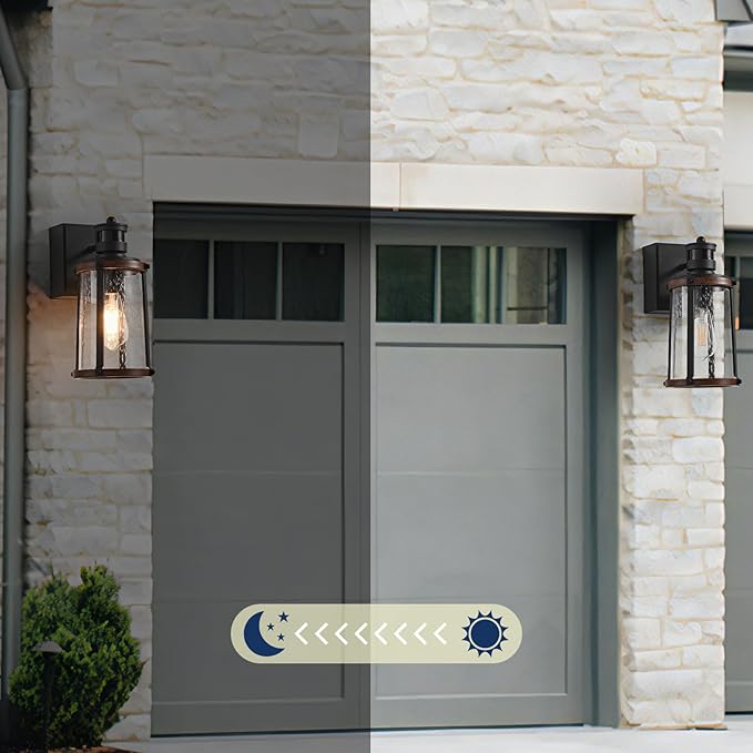 Dusk to Dawn Motion Sensor Outdoor Light with GFCI Outlet Waterproof Outside Porch Light Exterior Lighting Fixtures for House Garage Front Door,Bulb Included,12.5 "H,1PC