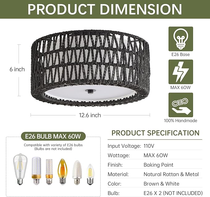 Flush Mount Ceiling Light for Dining Room 6