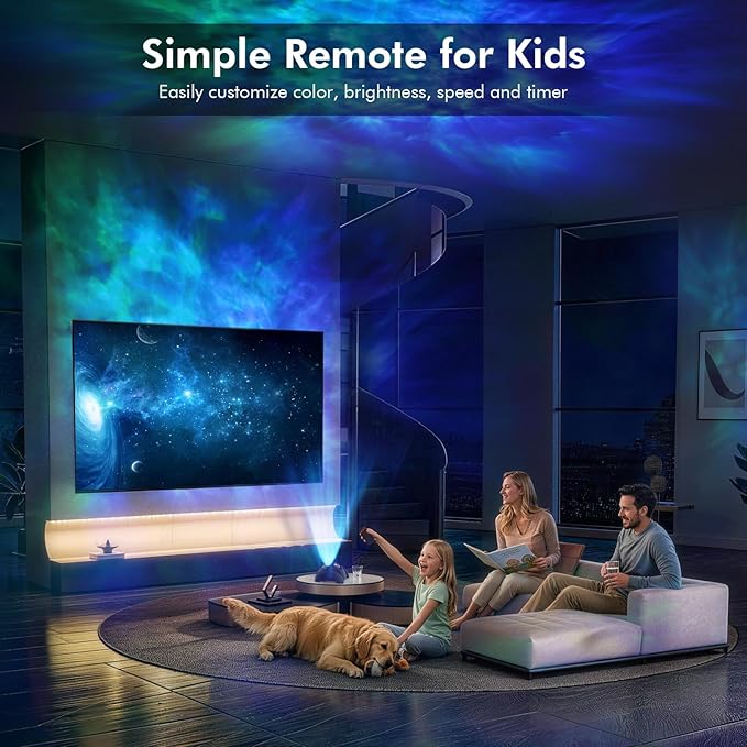 Rossetta Dual Lens Galaxy Projector, Star Projector for Bedroom with White Noise & Bluetooth Speaker, Remote, Timer, Aurora & Nebula Night Light for Easter, Party, Yoga, Gifts for Kids Adult Teen