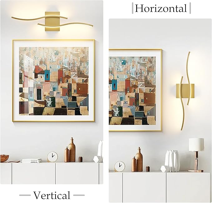 KARTOOSH 2 Pack Bathroom Vanity Lights Fixtures Over Mirror Hardwired Gold Light Fixture Wall Lights 3CCT Dimmable LED Bathroom Light Fixtures 23.6 Inch Modern Wall Sconce Picture Lights for Wall