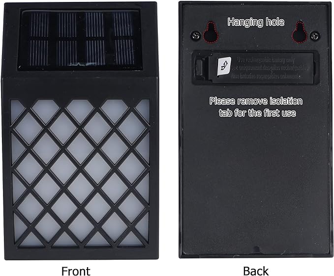 Dynaming Solar Flame Wall Lights Outdoor, 8 Pack Solar Powered Wall Lights, Flickering Flame Auto On/Off Wall Mounted Fence Deck Lights Lattice Decorative for Garage Garden Pathway Patio Porch Yard