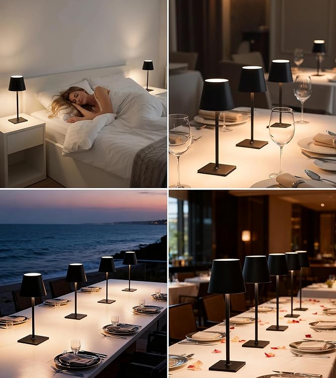 AIHYING 2026 Upgraded 2 Pack Cordless Rechargeable LED Table Lamp with Dimmer 5000mAh Battery Operated Portable Night Light Mother's Day Idea for Mom,Patio Balcony,Outdoor Bedroom