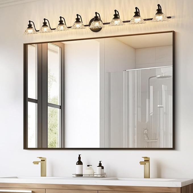 XIEDUN Bathroom Vanity Light Black 8 Light