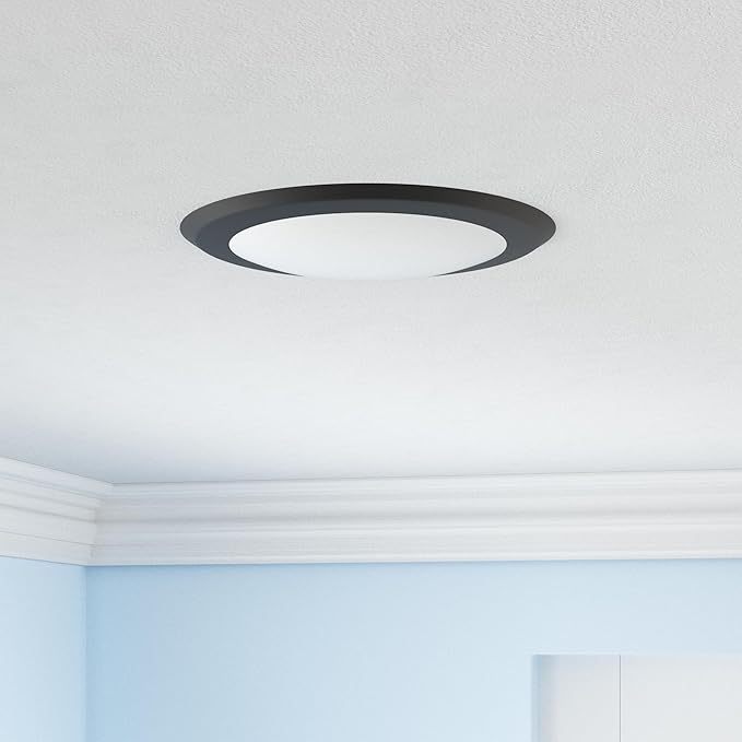 TOPELER 6In LED Bronze Disk Light, 15W 1000Lm, 4000K Cool White, Dimmable Low Profile Recessed Disc Light, Metal Baffle Trim Light Fixture for Home Improve, ETL Listed