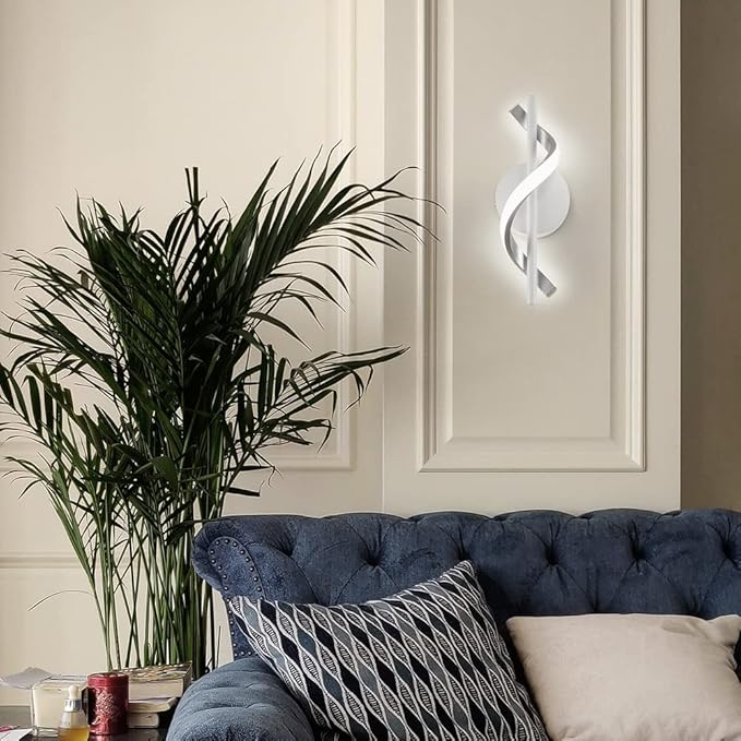 Modern Wall Sconces, 9W Wall Lighting Fixture Lamps LED Aluminum Wall Lamps for Bedroom Living Room Hallway Hotel Indoor (White-Cold White)-13.7 inch