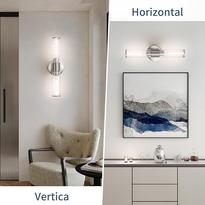 Battery Operated Wall Sconces Set of Two Modern Rechargeable Wall Sconces with Remote Control LED Sand Nickel Wall Lights for Living Room Bedroom (2 Pack)