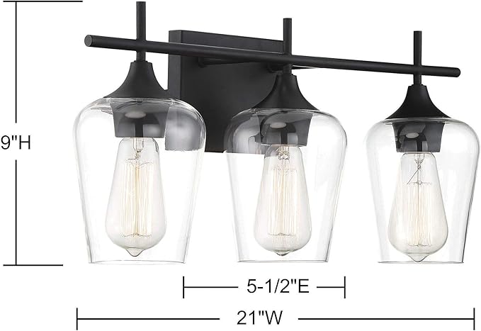 Savoy Essentials 8-4030-3-11 Octave Bohemian Clear Glass Bathroom Vanity Wall Light, 3-Light 180 Total Watts, 10" H x 21" W, Polished Chrome