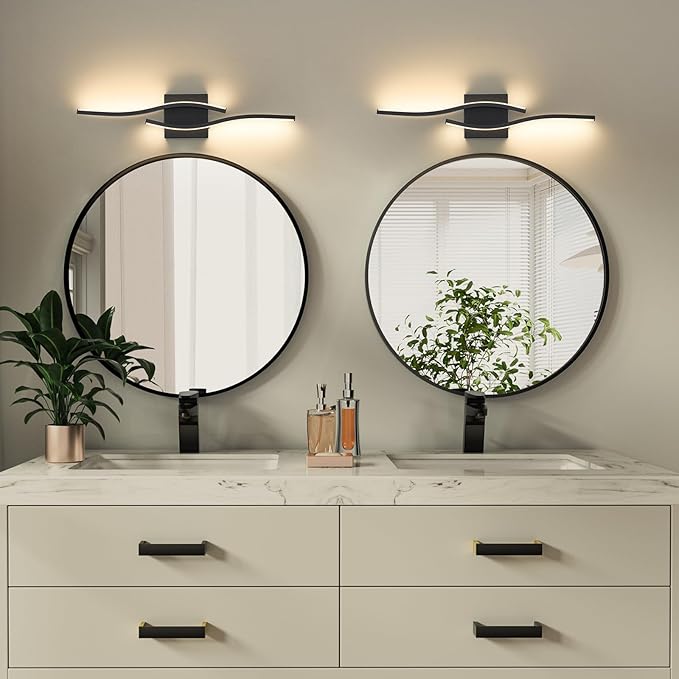 Joossnwell Vanity Light for Bathroom Lighting Fixtures Over Mirror Black Dimmable 5CCT Vanity Lighting Fixture Modern Bath Vanity Lights Bar 23 Inch Led Bathroom Sconces