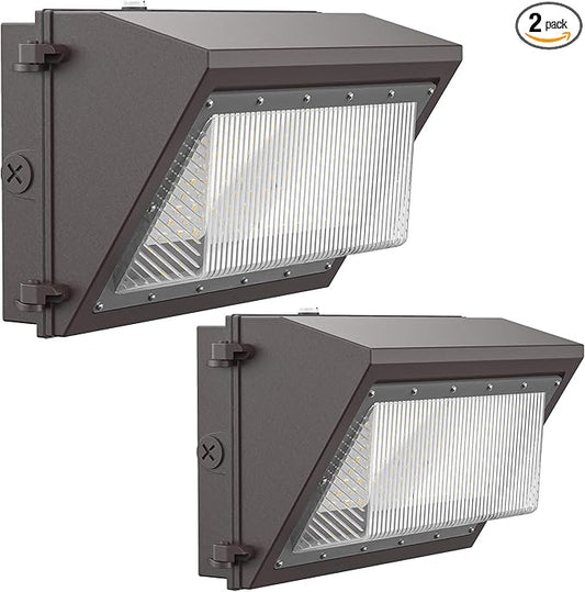 120W LED Wall Pack Light with Dusk-to-Dawn Sensor, 16800LM 5000K LED Security Flood Lighting, 120V Outdoor LED Wall Lights for Parking Lots|Warehouses|Factories|Yard, 2 Pack