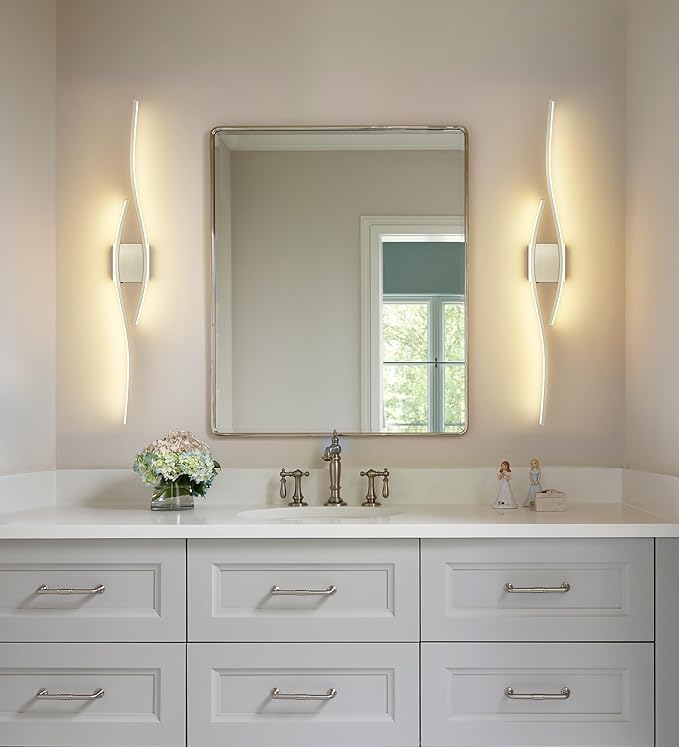 Joossnwell Brushed Nickel Vanity Light for Bathroom Lights Fixtures Modern 5CCT Dimmable Vanity Lights Bar 39.37 Inch Led Bath Light Fixtures Over Mirror