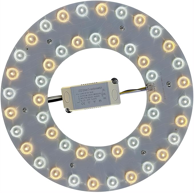 35W 3 CCT LED Light Kit Replacement, LED Panel for Ceiling Flush Mount Ceiling Fan Lights,Retrofit LED Engine Upgrade PCB Board 3500K-4500K-6000K