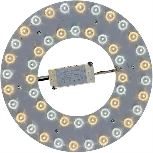 35W 3 CCT LED Light Kit Replacement, LED Panel for Ceiling Flush Mount Ceiling Fan Lights,Retrofit LED Engine Upgrade PCB Board 3500K-4500K-6000K