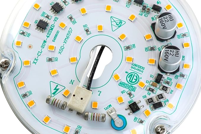 4'' 20W LED Ceiling Fan Light Retrofit Kit, Ceiling Light Replacement, LED Flush Mount Ceiling Light, Warm White 3000K 2400LM, 120V, ETL Listed CRI90 (Warm White 3000K)
