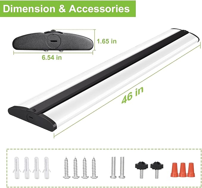 hykolity 4FT LED Wraparound Light with 3 Wattages/3 Lumens/3 CCT Selectable,55W/65W/75W,5500lm/6500lm/7500lm,3000K/4000K/5000K Flush Mount Ceiling Light for Office Kitchen,ETL,4 Pack