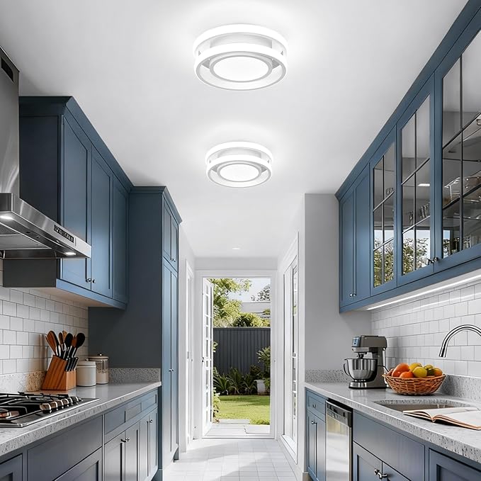 CANEOE Modern Led Ceiling Lights, Small Led Close to Ceiling Light Fixture,32W Round LED Ceiling Lamp for Bedroom Hallway Aisle Corridor Light Lighting (Cool White,6000K)