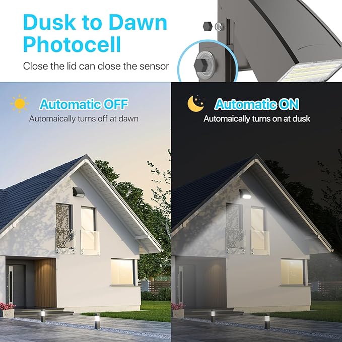 HYPERLITE Wall Pack 60W: 7800lm Dusk to Dawn Photocell Led Wall Packs Outside Lighting ETL Listed, Ideal Adjustable Security Lights Outdoor for Driveway Barn Warehouse Shed Alleyways Patio Entrance