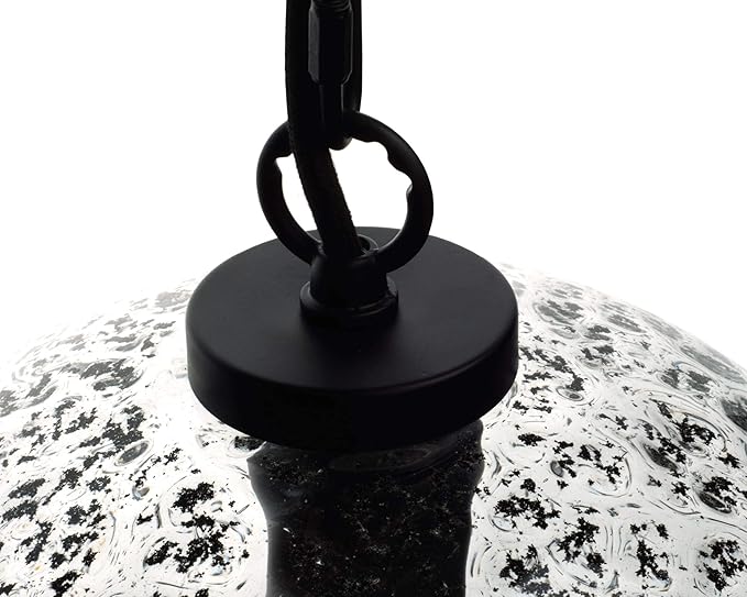 CASAMOTION Pendant Lighting Kitchen Island Entryway Hallway Foyer Clear Glass Black Marble Modern Farmhouse Ceiling Hanging Light fixtures Large Globe Black Chain Kit 13 inch H