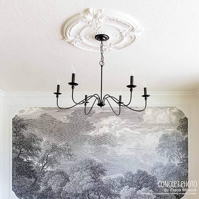 Ekena Millwork CM17PECBFDecorative Ceiling Medallions Modeled After Original Historical Patterns & Designs, Cloud Burst