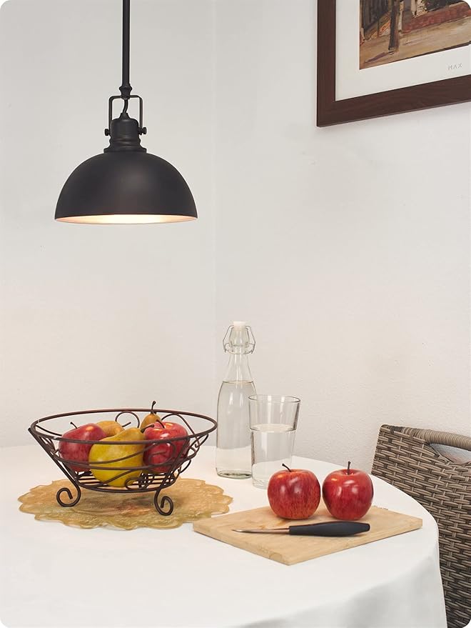 Kira Home Belle 9" Contemporary Industrial Pendant Light, Adjustable Length + Shade Swivel Joint, Oil-Rubbed Bronze Finish