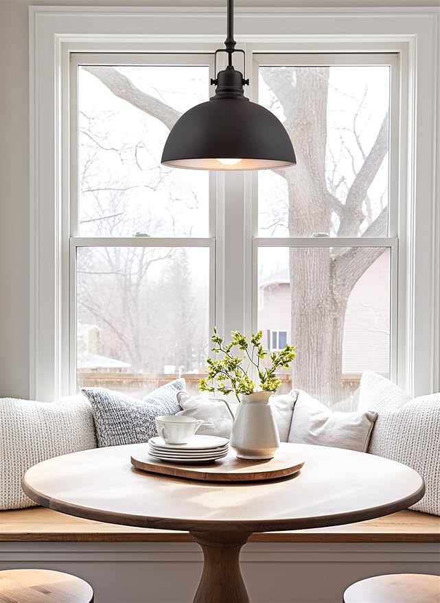 Kira Home Belle 9" Contemporary Industrial Pendant Light, Adjustable Length + Shade Swivel Joint, Oil-Rubbed Bronze Finish
