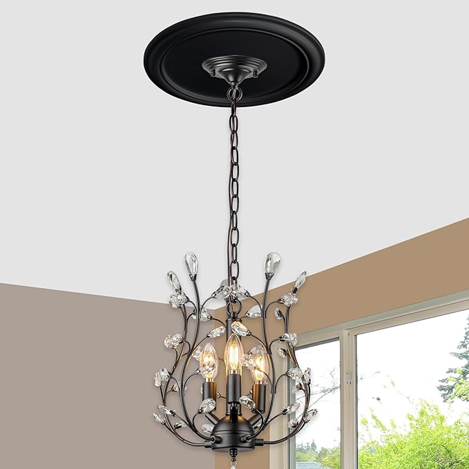 EIFHYT Molded Nylon Ceiling Medallion for Light Fixtures and Ceiling Fans 16"OD x 4"ID x 3/4"P (Fits Canopies up to 12-3/8") Black
