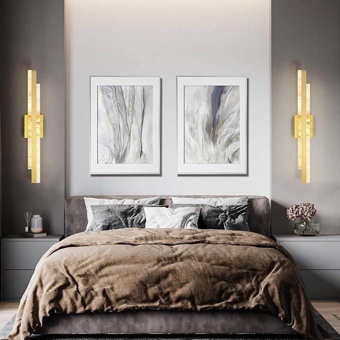 Modern Bathroom Vanity Light: Brushed Gold 27 inch 28W Dimmable LED Bath Bar Light Fixtures Over Mirror - Wall Sconce Picture Lights for Paintings Cabinets Bedroom 3000k