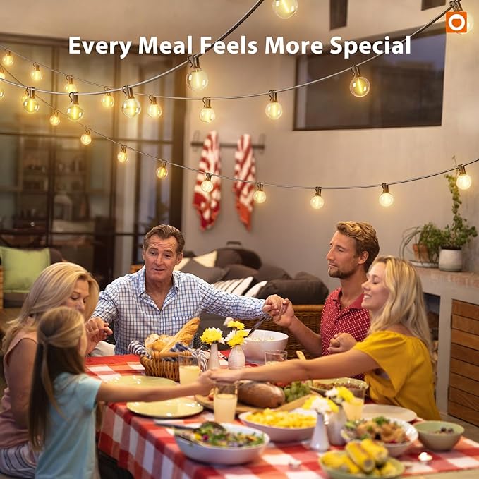 addlon Outdoor String Lights 200FT G40 with Remote, 108 LED Shatterproof Bulbs, Dimmable Patio Globe Lights Waterproof, Hanging Outside Lighting for Backyard, Garden, Deck, Balcony, Porch, Café, Decor