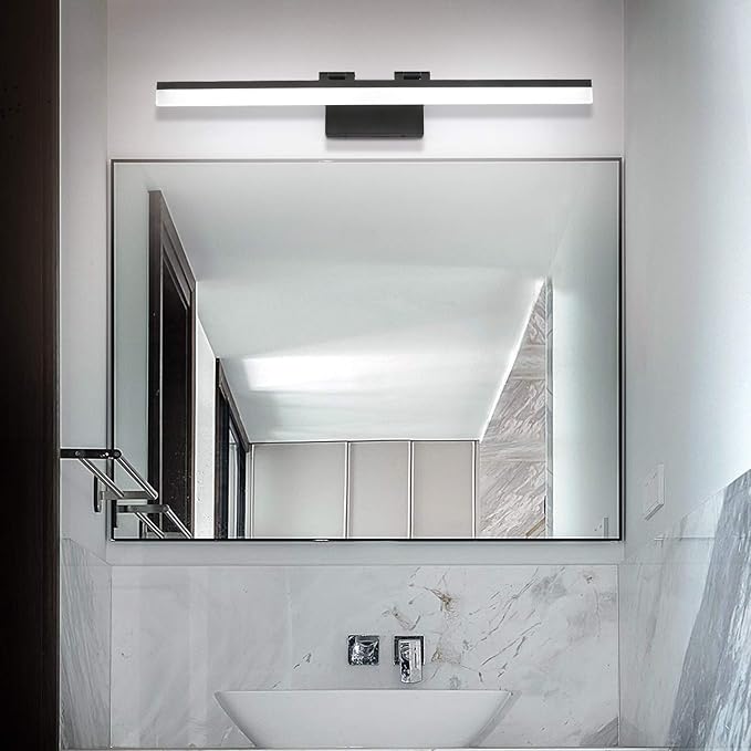 SOLFART Black Modern Bathroom Lights Over Mirror 31.5 inch Vanity Lighting Wall Mounted 8778-ND