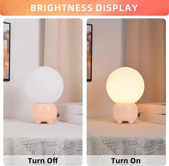 Arturesthome Small Boho Table Lamp for Living Room,Bedroom Side/End Table Side Table LED Lamp Shade for Reading Study Pink
