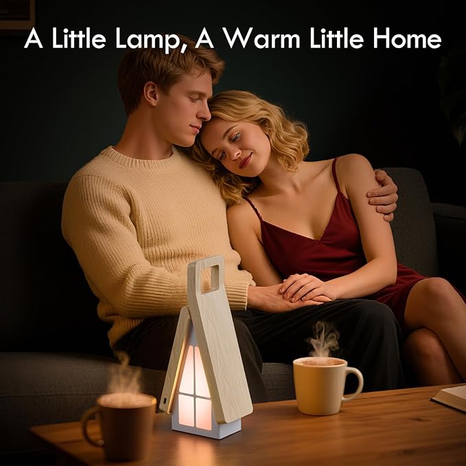 Bedside Table Lamp for Kids, Rechargeable Small Cordless Table Lamp, 3 Color Modes, Dimmble Nightstand Lamp Touch Control, Foldable Desk Lamp for Bedroom, Christmas Nightlight for Work, Study, Reading