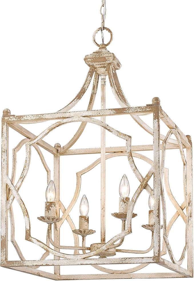 Golden Lighting Laurent 4-Light Pendant in Antique Ivory