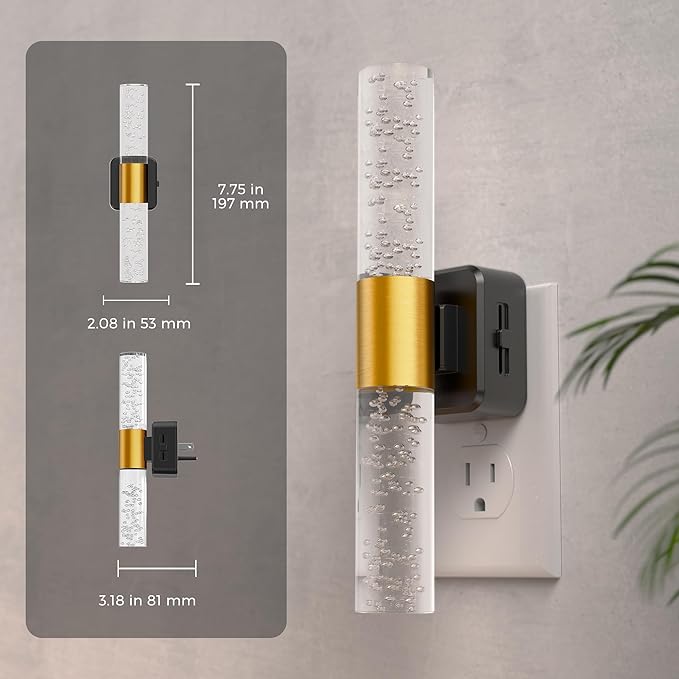 L LOHAS LED Bright Night Light, Night Lights Plug into Wall, 180° Rotating, Daylight White 5000K, Auto Light Sensor, Dimmable Nightlights for Bedroom Bathroom Hallway, 2 Pack
