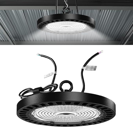 Sunco UFO LED High Bay Light, 150W, 21000 Lumens 5000K 100-277V Dimmable 0-10V, Ultra Bright Commercial Shop Lights for Warehouse, Factory, Workshop, Garage & Barn, Ceiling Mount, UL/DLC