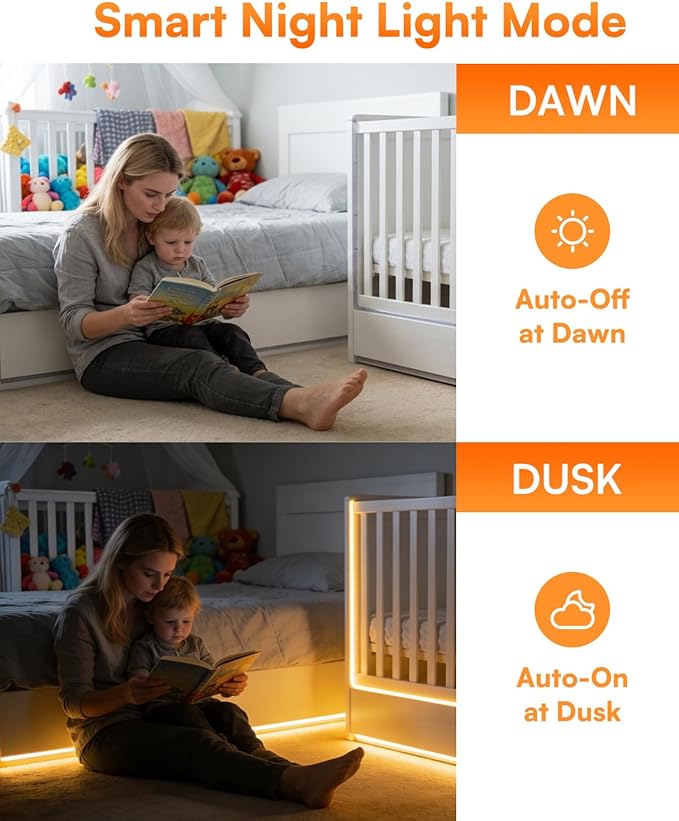 TJOY Smart Led Strip Lights with Motion Sensor, 10-Piece Kit with App&Remote Under Cabinet Lighting, Dimmable White Light (Warm to Cool), Dusk to Dawn Night Light 16.4ft for Kitchen, Shelf, Closet