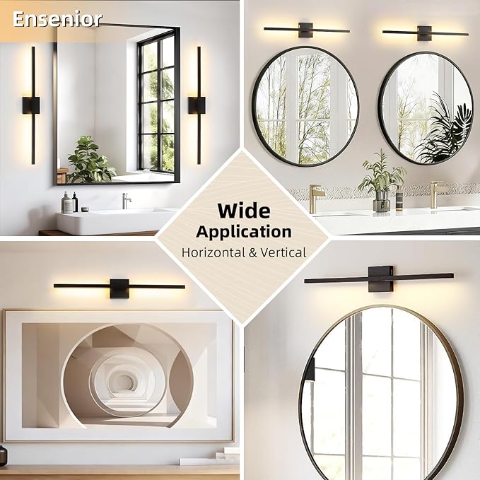Brushed Black Vanity Light 30 Inch Modern Bathroom Light Fixtures 18W Wall Vanity Lamp Over Mirror, Dimmable 5CCT LED Wall Sconce for Bedroom Cabinets