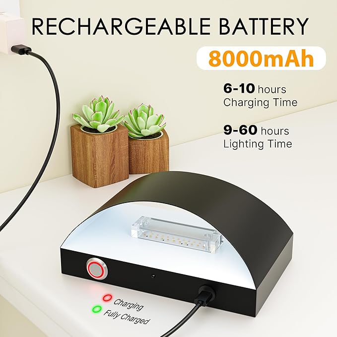 FOLKSMATE Battery Operated Wall Sconces Set of 6, 8000mAh Rechargeable Remote & Touch Control Wall Lamps, 3 Color Temperatures, Timer Cordless Dimmable Light for Bedroom, Living Room, Hallway